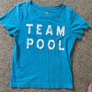 J. Crew Bright Turquoise 'TEAM POOL' Graphic Tee